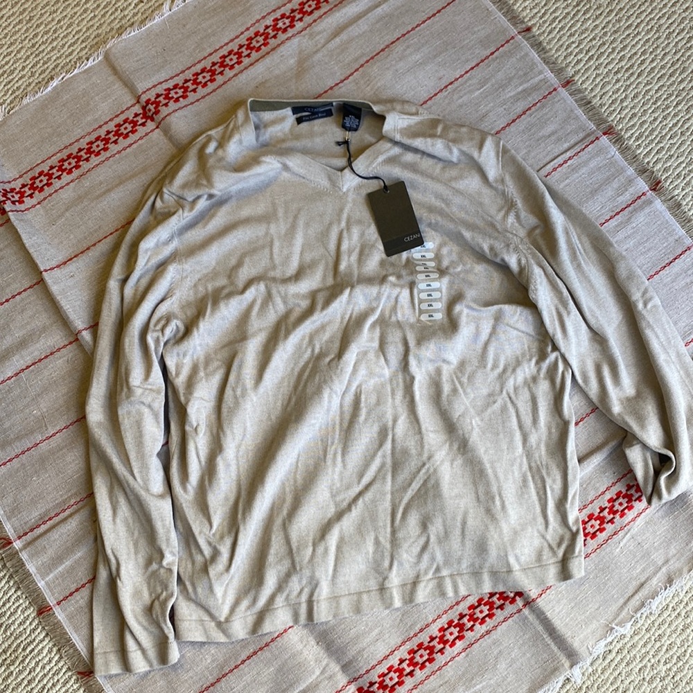 Men’s Long Sleeve Sweater XXL Cezani Beige NEW